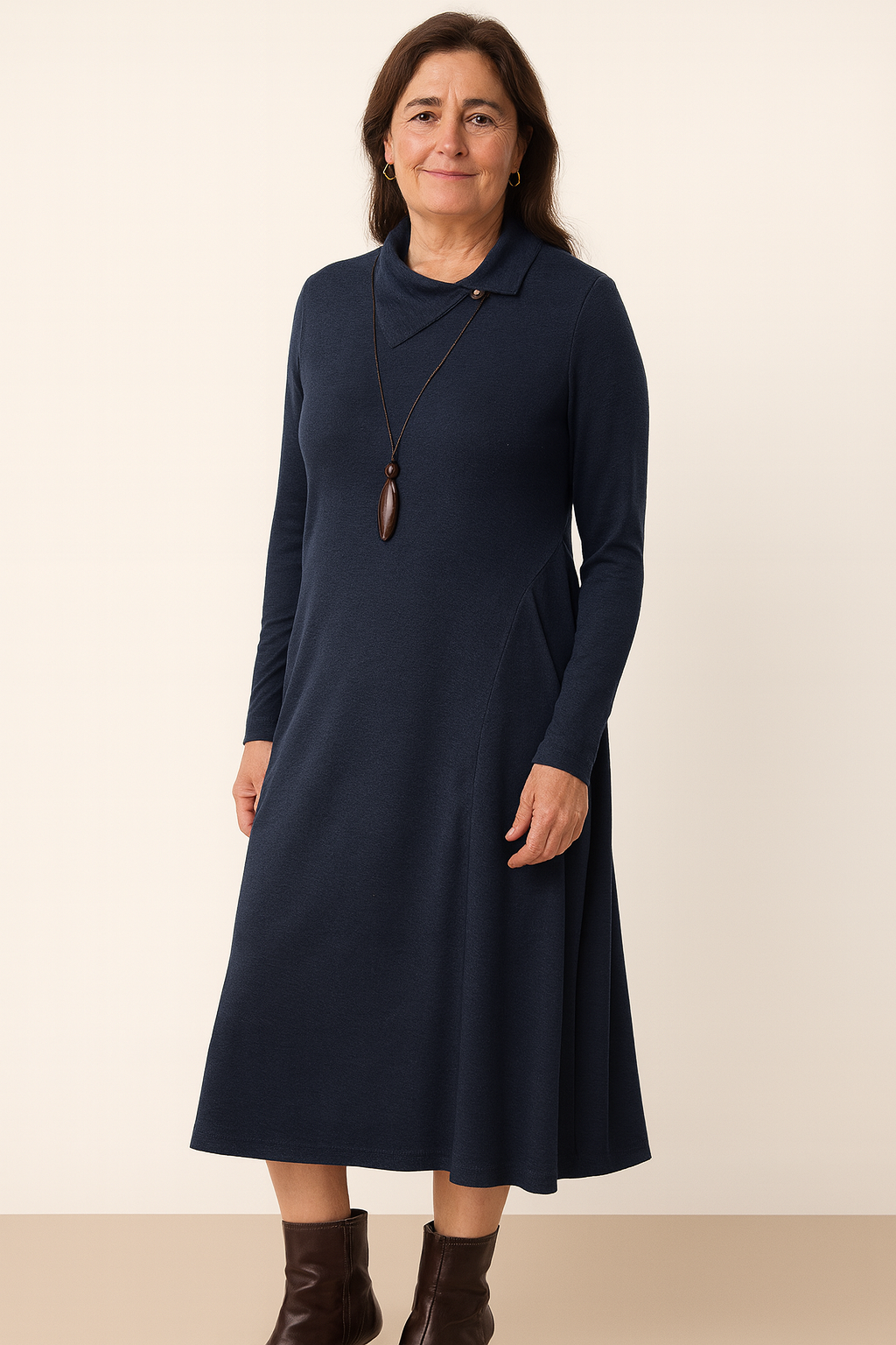 Long-Sleeve Knit Dress