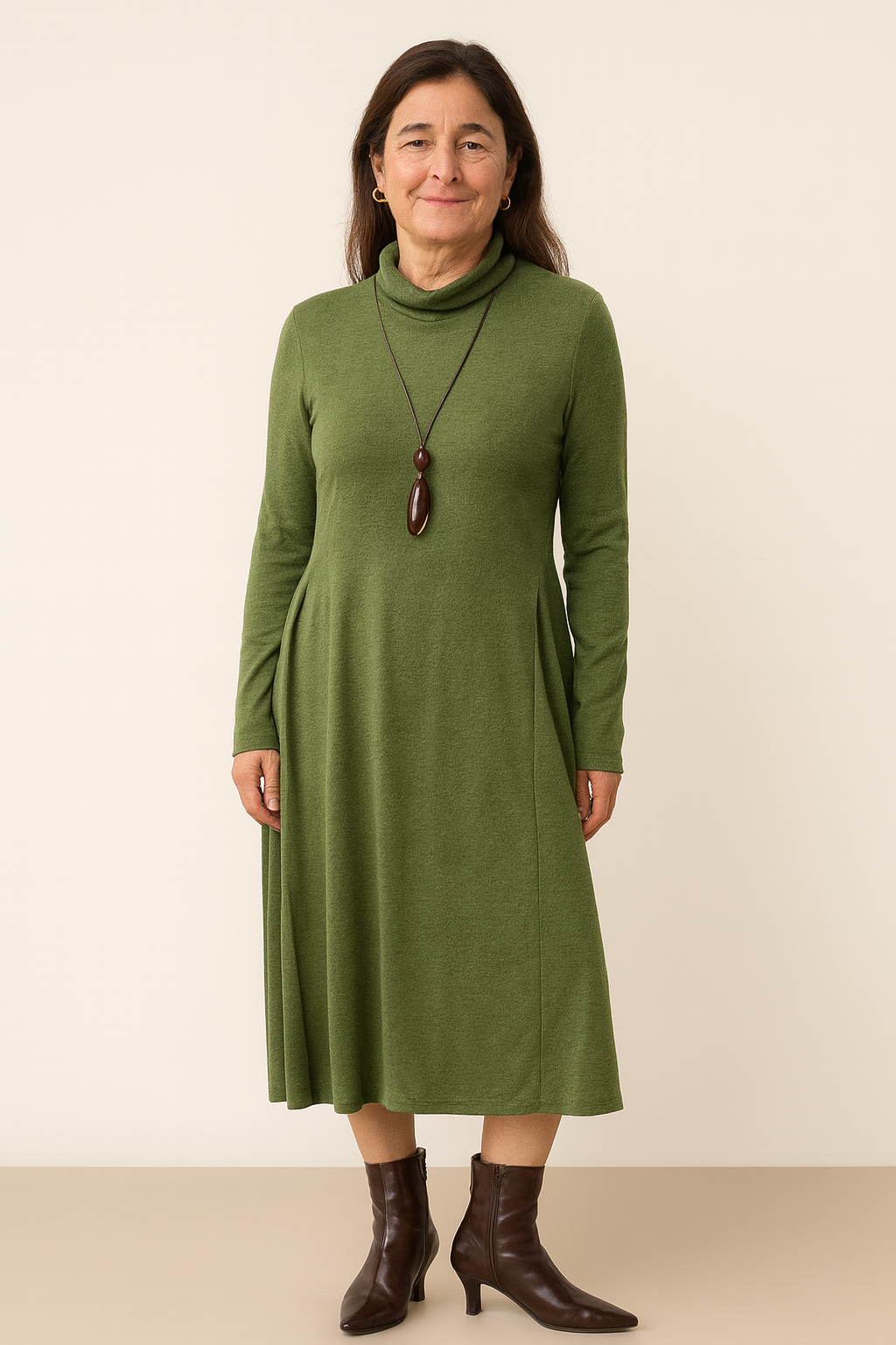 Long-Sleeve Knit Dress