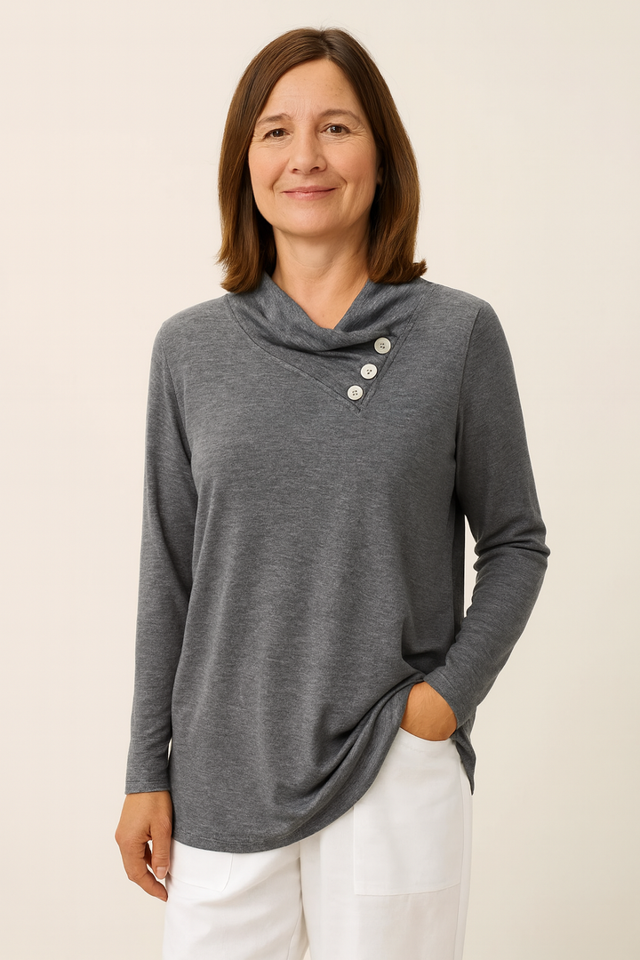Button Cowl Top
