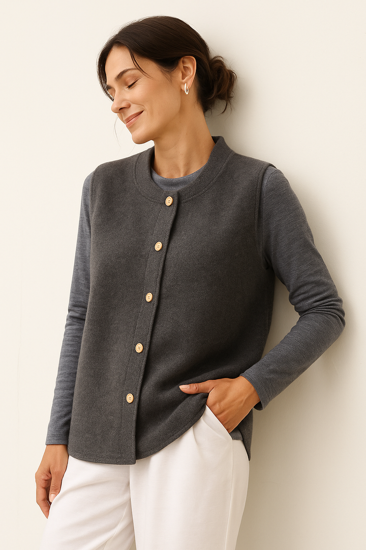 Sleeveless Button Vest