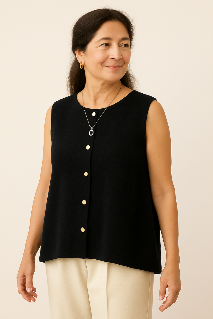 Sleeveless Button Vest