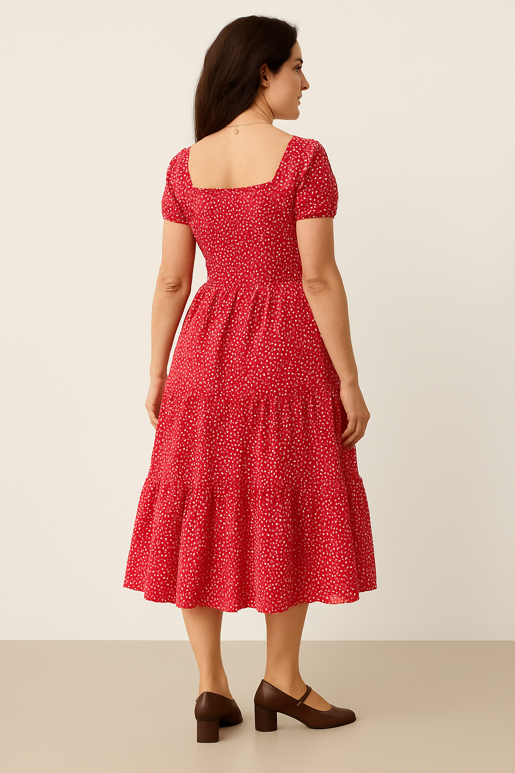 Dotted Tiered Dress