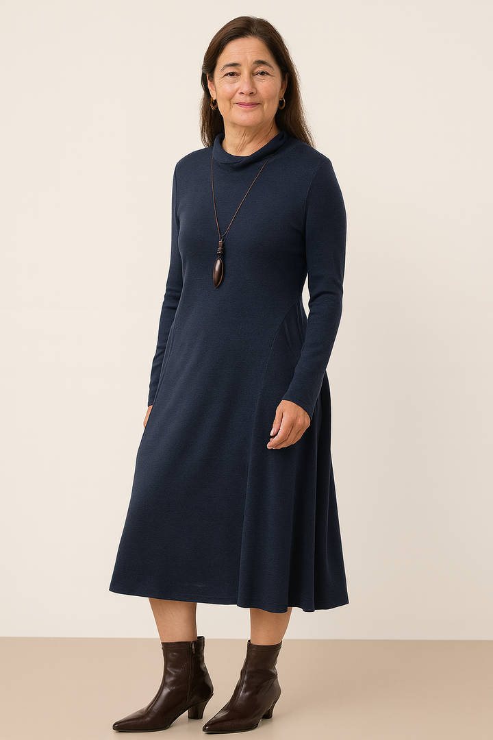 Long-Sleeve Knit Dress