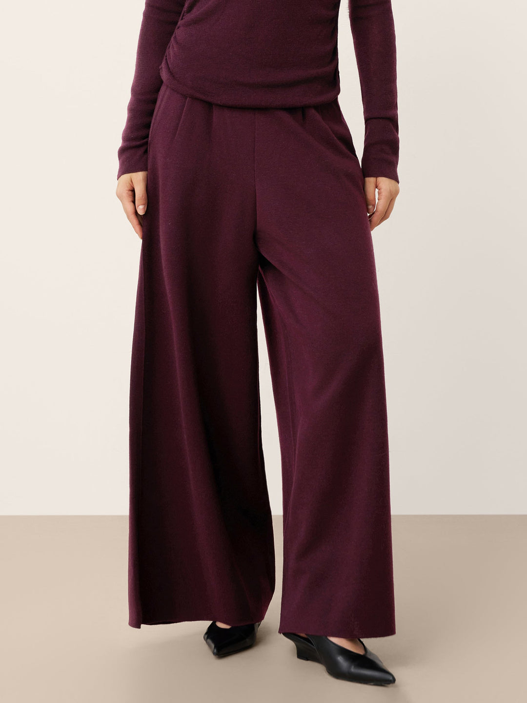 High-Waist Knit Pants