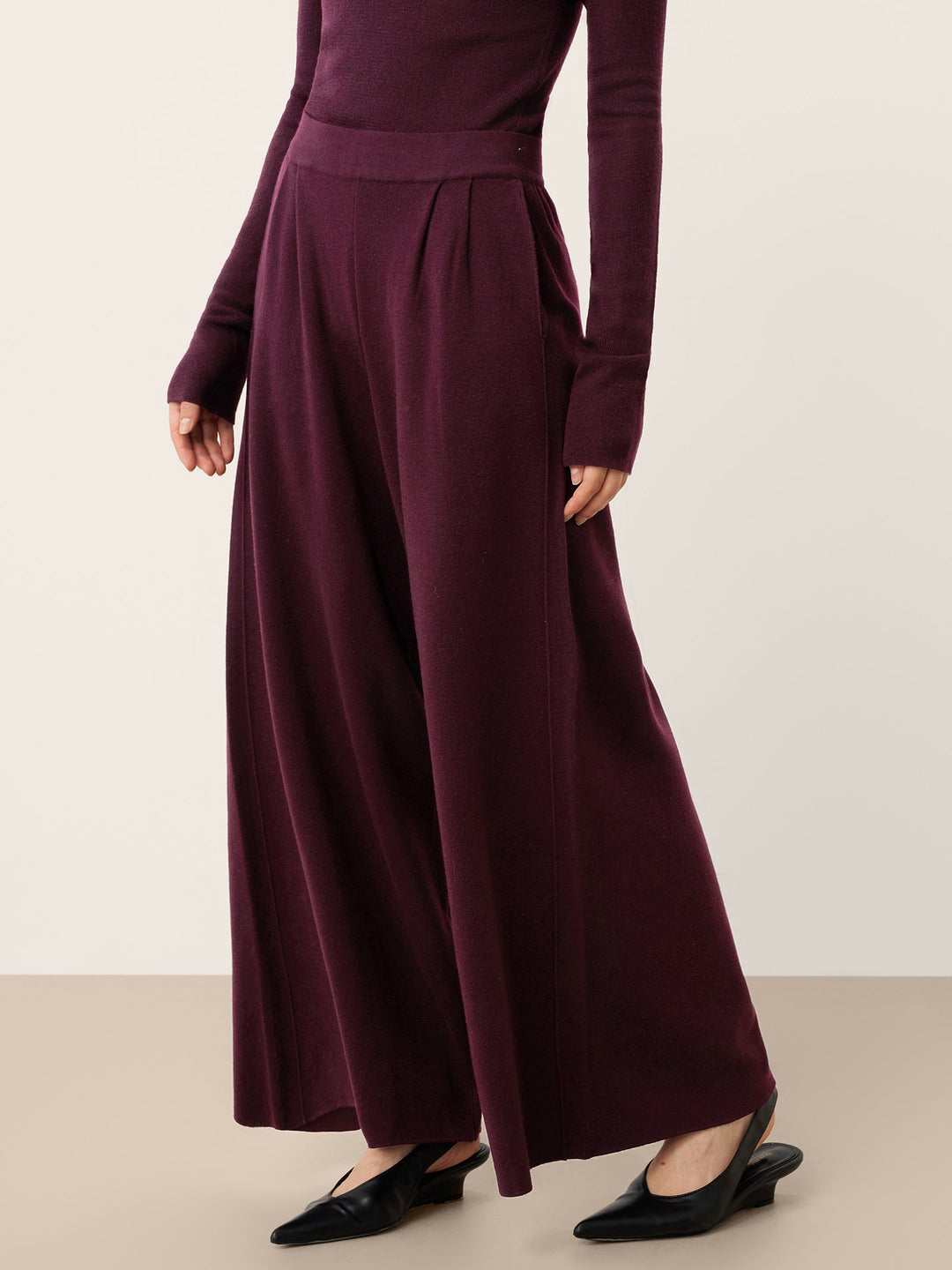 High-Waist Knit Pants