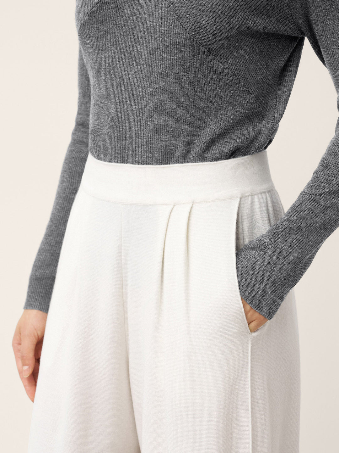 High-Waist Knit Pants